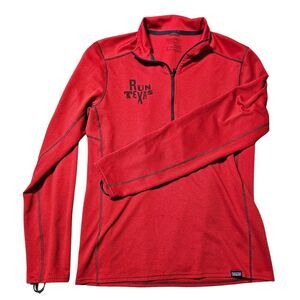 Patagonia Capilene Midweight Baselayer 1/4 Zip Red Run Texas Polartec Mens S